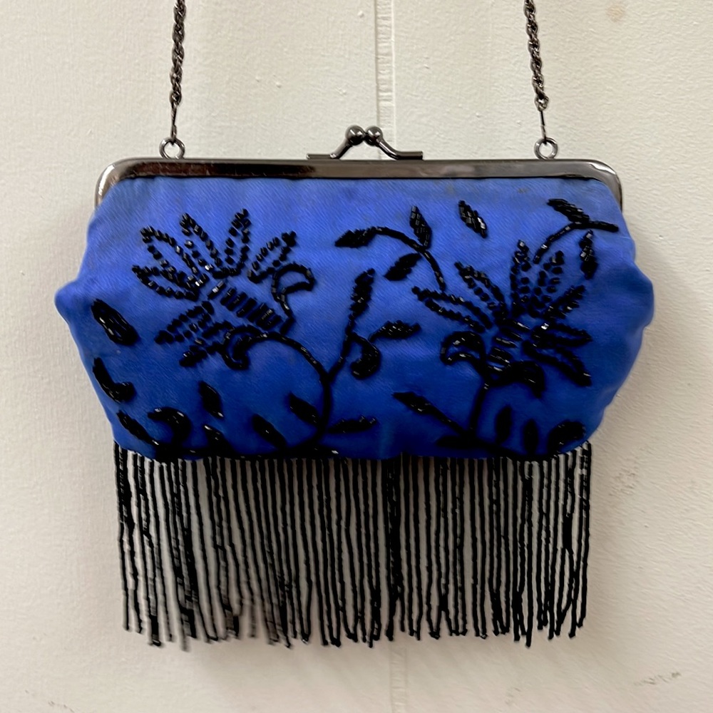 Cache satin beaded evening bag